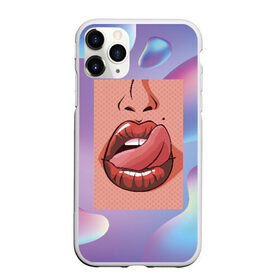 Чехол для iPhone 11 Pro Max матовый с принтом Губы в Екатеринбурге, Силикон |  | lips | абстракт | губы | кожа | лицо | нос | родинка | сердечко | сердце