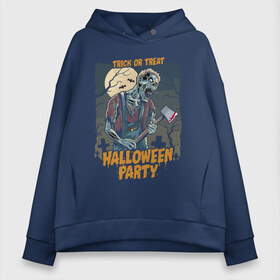 Женское худи Oversize хлопок с принтом Halloween party в Екатеринбурге, френч-терри — 70% хлопок, 30% полиэстер. Мягкий теплый начес внутри —100% хлопок | боковые карманы, эластичные манжеты и нижняя кромка, капюшон на магнитной кнопке | axe | bat | blood | cross | halloween | horror | jaw | moon | night | party | skeleton | tomb | tree | view | zombie | вечеринка | гробница | дерево | крест | кровь | летучая мышь | луна | ночь | скелет | топор | хэллоуин