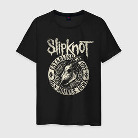 Мужская футболка хлопок с принтом Slipknot в Екатеринбурге, 100% хлопок | прямой крой, круглый вырез горловины, длина до линии бедер, слегка спущенное плечо. | slipknot | we are not your kind | альтернативный метал | грув метал | метал | музыка | ню метал | слипнот