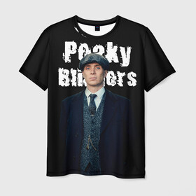 Мужская футболка 3D с принтом Peaky Blinders в Екатеринбурге, 100% полиэфир | прямой крой, круглый вырез горловины, длина до линии бедер | peaky blinders | острые козырьки | сериал
