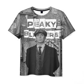 Мужская футболка 3D с принтом Peaky Blinders в Екатеринбурге, 100% полиэфир | прямой крой, круглый вырез горловины, длина до линии бедер | peaky blinders | острые козырьки | сериал