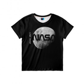 Детская футболка 3D с принтом Nasa Apollo 16 в Екатеринбурге, 100% гипоаллергенный полиэфир | прямой крой, круглый вырез горловины, длина до линии бедер, чуть спущенное плечо, ткань немного тянется | apollo 16 | apolo 16 | nasa | аполлон 16 | аполон 16 | наса | насса