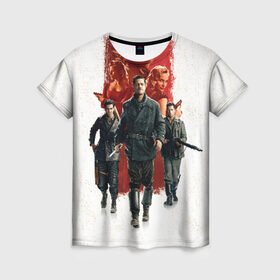 Женская футболка 3D с принтом Inglourious Basterds в Екатеринбурге, 100% полиэфир ( синтетическое хлопкоподобное полотно) | прямой крой, круглый вырез горловины, длина до линии бедер | basterds | inglourious | quentin | tarantino | бесславные | брэд | питт