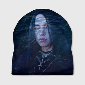 Шапка 3D с принтом Billie Eilish Ocean Eyes в Екатеринбурге, 100% полиэстер | универсальный размер, печать по всей поверхности изделия | bad guy | billie eilish | билли айлиш | эйлиш