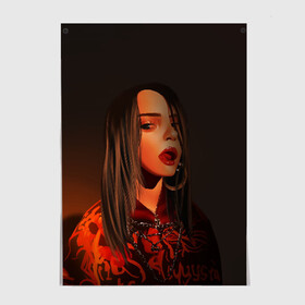 Постер с принтом Billie Eilish в Екатеринбурге, 100% бумага
 | бумага, плотность 150 мг. Матовая, но за счет высокого коэффициента гладкости имеет небольшой блеск и дает на свету блики, но в отличии от глянцевой бумаги не покрыта лаком | bad guy | billie eilish | билли айлиш | эйлиш