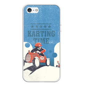 Чехол для iPhone 5/5S матовый с принтом Karting time в Екатеринбурге, Силикон | Область печати: задняя сторона чехла, без боковых панелей | Тематика изображения на принте: karting | автомобили | вождение | гонки | картинг | машины | рэйсинг | экстрим | экстримальныйспорт