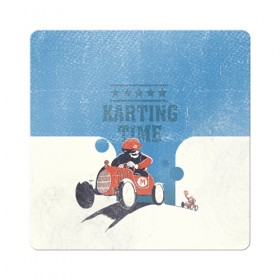 Магнит виниловый Квадрат с принтом Karting time в Екатеринбурге, полимерный материал с магнитным слоем | размер 9*9 см, закругленные углы | karting | автомобили | вождение | гонки | картинг | машины | рэйсинг | экстрим | экстримальныйспорт