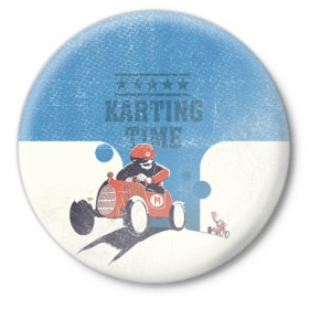 Значок с принтом Karting time в Екатеринбурге,  металл | круглая форма, металлическая застежка в виде булавки | karting | автомобили | вождение | гонки | картинг | машины | рэйсинг | экстрим | экстримальныйспорт
