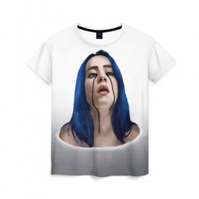 Женская футболка 3D с принтом Слезы в Екатеринбурге, 100% полиэфир ( синтетическое хлопкоподобное полотно) | прямой крой, круглый вырез горловины, длина до линии бедер | 
