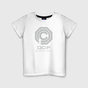 Детская футболка хлопок с принтом OCP в Екатеринбурге, 100% хлопок | круглый вырез горловины, полуприлегающий силуэт, длина до линии бедер | omni consumer products | алекс мёрфи | робокоп. детройт