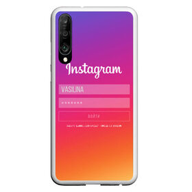 Чехол для Honor P30 с принтом Instagram в Екатеринбурге, Силикон | Область печати: задняя сторона чехла, без боковых панелей | заказать имя | имена | именные футболки | имя | конструктор имён | меня зовут | редактировать имя | футболки с именами | футболки с текстом