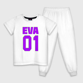 Детская пижама хлопок с принтом EVANGELION (EVA 01) в Екатеринбурге, 100% хлопок |  брюки и футболка прямого кроя, без карманов, на брюках мягкая резинка на поясе и по низу штанин
 | angel | eva | evangelion | neon genesis evangelion | nerv | аска лэнгли сорью | ева | евангелион | мисато кацураги | рей аянами | синдзи