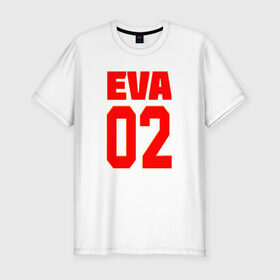 Мужская футболка премиум с принтом EVANGELION (EVA 02) в Екатеринбурге, 92% хлопок, 8% лайкра | приталенный силуэт, круглый вырез ворота, длина до линии бедра, короткий рукав | angel | eva | evangelion | neon genesis evangelion | nerv | аска лэнгли сорью | ева | евангелион | мисато кацураги | рей аянами | синдзи