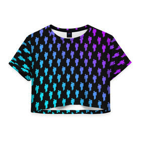 Женская футболка Cropp-top с принтом BILLIE EILISH в Екатеринбурге, 100% полиэстер | круглая горловина, длина футболки до линии талии, рукава с отворотами | be | billie | billie eilish | билли | билли айлиш