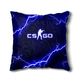 Подушка 3D с принтом CS GO LIGHTNING STYLE в Екатеринбурге, наволочка – 100% полиэстер, наполнитель – холлофайбер (легкий наполнитель, не вызывает аллергию). | состоит из подушки и наволочки. Наволочка на молнии, легко снимается для стирки | Тематика изображения на принте: astralis | awp | counter strike | cs go | cs go global offensive | faze clan | hyper beast | team liquid | thunder | астралис | молнии | тим ликвид | фейз клан | хайпер бист | шторм