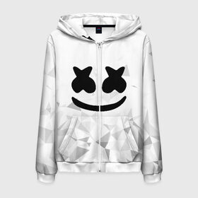 Мужская толстовка 3D на молнии с принтом MARSHMELLO (КАПЮШОН) в Екатеринбурге, 100% полиэстер | длина до линии бедра, манжеты и пояс оформлены мягкой тканевой резинкой, двухслойный капюшон со шнурком для регулировки, спереди молния, по бокам два кармана | Тематика изображения на принте: america | dj | marshmello | usa | америка | маршмелло