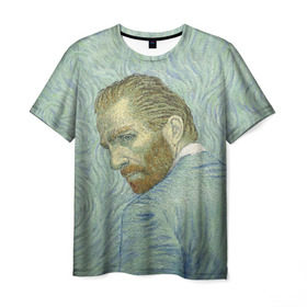 Мужская футболка 3D с принтом Ван Гог в Екатеринбурге, 100% полиэфир | прямой крой, круглый вырез горловины, длина до линии бедер | gogh | van | vincent | willem | ван | винсент | гог | постимпрессионизм | художник