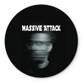 Коврик для мышки круглый с принтом Massive Attack в Екатеринбурге, резина и полиэстер | круглая форма, изображение наносится на всю лицевую часть | грант маршалл | роберт дель ная | трип хоп