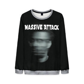 Мужской свитшот 3D с принтом Massive Attack в Екатеринбурге, 100% полиэстер с мягким внутренним слоем | круглый вырез горловины, мягкая резинка на манжетах и поясе, свободная посадка по фигуре | грант маршалл | роберт дель ная | трип хоп