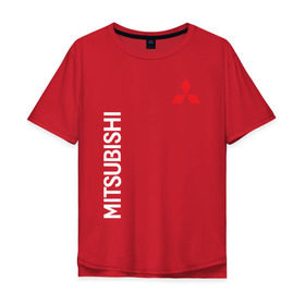 Мужская футболка хлопок Oversize с принтом MITSUBISHI в Екатеринбурге, 100% хлопок | свободный крой, круглый ворот, “спинка” длиннее передней части | mitsubishi | sport | митсубиси | митсубиши | спорт