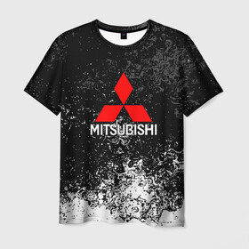 Мужская футболка 3D с принтом MITSUBISHI в Екатеринбурге, 100% полиэфир | прямой крой, круглый вырез горловины, длина до линии бедер | mitsubishi | sport | митсубиси | митсубиши | спорт