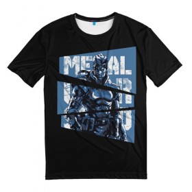 Мужская футболка 3D с принтом Metal Gear в Екатеринбурге, 100% полиэфир | прямой крой, круглый вырез горловины, длина до линии бедер | big boss | gear | hideo kojima | konami | metal | mgs | mgs5 | raiden | snake | solid | большой босс | конами | мгс | металл | райден | снейка | твердый | хидео кодзима | шестерни