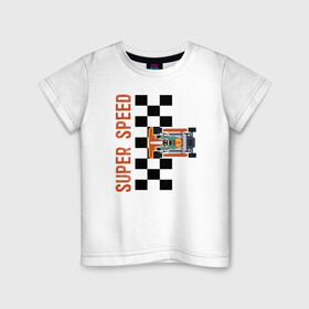 Детская футболка хлопок с принтом SUPER SPEED в Екатеринбурге, 100% хлопок | круглый вырез горловины, полуприлегающий силуэт, длина до линии бедер | karting | автомобили | вождение | гонки | картинг | машины | рэйсинг | экстрим | экстримальныйспорт