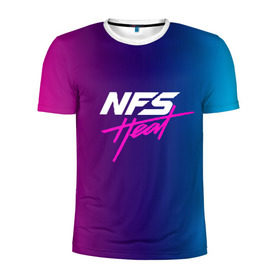 Мужская футболка 3D спортивная с принтом NFS HEAT в Екатеринбурге, 100% полиэстер с улучшенными характеристиками | приталенный силуэт, круглая горловина, широкие плечи, сужается к линии бедра | Тематика изображения на принте: need for speed | nfs | nfs heat | нфс | нфс хит