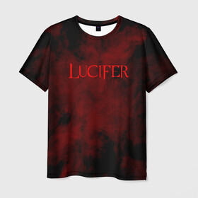 Мужская футболка 3D с принтом LUCIFER (КРЫЛЬЯ) в Екатеринбурге, 100% полиэфир | прямой крой, круглый вырез горловины, длина до линии бедер | demons | lucifer | title | люцифер | надпись
