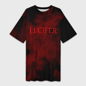 Платье-футболка 3D с принтом LUCIFER (КРЫЛЬЯ) в Екатеринбурге,  |  | demons | lucifer | title | люцифер | надпись