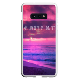 Чехол для Samsung S10E с принтом My Lucifer is lonely в Екатеринбурге, Силикон | Область печати: задняя сторона чехла, без боковых панелей | bad guy | billie eilish | билли айлиш | эйлиш