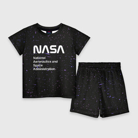Детский костюм с шортами 3D с принтом NASA space в Екатеринбурге,  |  | nasa | spase | вселенная | галактика | звезды | космос | наса | небо