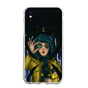 Чехол для iPhone XS Max матовый с принтом Coraline в Екатеринбурге, Силикон | Область печати: задняя сторона чехла, без боковых панелей | coraline | neil gaiman | тим бёртон