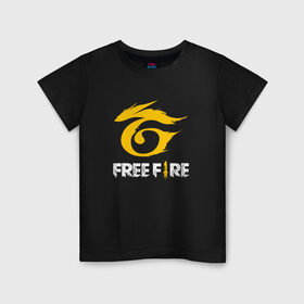 Детская футболка хлопок с принтом GARENA FREE FIRE в Екатеринбурге, 100% хлопок | круглый вырез горловины, полуприлегающий силуэт, длина до линии бедер | free fire | garena | garena free fire | гарена | гарена фри фаер | фри фаер