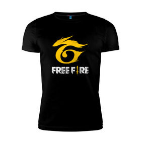 Мужская футболка премиум с принтом GARENA FREE FIRE в Екатеринбурге, 92% хлопок, 8% лайкра | приталенный силуэт, круглый вырез ворота, длина до линии бедра, короткий рукав | free fire | garena | garena free fire | гарена | гарена фри фаер | фри фаер