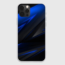 Чехол для iPhone 12 Pro Max с принтом Blue and Black в Екатеринбурге, Силикон |  | 3d | 3д | black | blue | texture | геометрия | красно синее | синий | текстуры | фигуры | черный