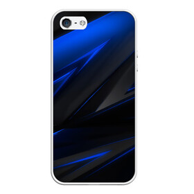 Чехол для iPhone 5/5S матовый с принтом Blue and Black в Екатеринбурге, Силикон | Область печати: задняя сторона чехла, без боковых панелей | 3d | 3д | black | blue | texture | геометрия | красно синее | синий | текстуры | фигуры | черный