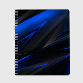 Тетрадь с принтом Blue and Black в Екатеринбурге, 100% бумага | 48 листов, плотность листов — 60 г/м2, плотность картонной обложки — 250 г/м2. Листы скреплены сбоку удобной пружинной спиралью. Уголки страниц и обложки скругленные. Цвет линий — светло-серый
 | 3d | 3д | black | blue | texture | геометрия | красно синее | синий | текстуры | фигуры | черный
