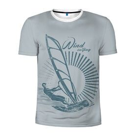 Мужская футболка 3D спортивная с принтом Windsurfer в Екатеринбурге, 100% полиэстер с улучшенными характеристиками | приталенный силуэт, круглая горловина, широкие плечи, сужается к линии бедра | surf | wind | wind surfing | windsurfing | винд серфинг | виндсерфинг | экстрим