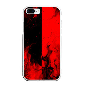 Чехол для iPhone 7Plus/8 Plus матовый с принтом BLACK RED FIRE в Екатеринбурге, Силикон | Область печати: задняя сторона чехла, без боковых панелей | Тематика изображения на принте: bright | fire | flame | heat | light | wildfire | искры | огненный | огонь | пламя | пожар