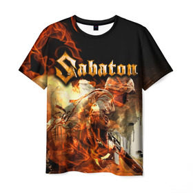 Мужская футболка 3D с принтом Sabaton в Екатеринбурге, 100% полиэфир | прямой крой, круглый вырез горловины, длина до линии бедер | heavy | metal | power | sabaton | метал | пауэр | сабатон | хэви