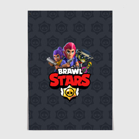 Постер с принтом BRAWL STARS в Екатеринбурге, 100% бумага
 | бумага, плотность 150 мг. Матовая, но за счет высокого коэффициента гладкости имеет небольшой блеск и дает на свету блики, но в отличии от глянцевой бумаги не покрыта лаком | brawl stars | bull | colt | leon | stars | берли | бо | брок | ворон | джесси | динамайк | дэррил | кольт | леон | мортис | нита | пайпер | пенни | поко | пэм | рикошет | спайк | тара | фрэнк | шелли | эль примо