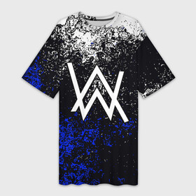 Платье-футболка 3D с принтом ALAN WALKER в Екатеринбурге,  |  | alan walker | aw | electro | electro music | music | алан уокер | музыка | музыкант | электро | электронная музыка