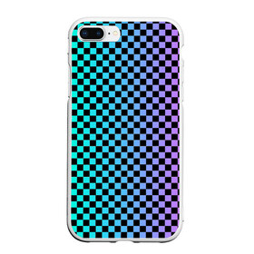 Чехол для iPhone 7Plus/8 Plus матовый с принтом Checkerboard Color в Екатеринбурге, Силикон | Область печати: задняя сторона чехла, без боковых панелей | checkerboard | gradient | бойчик | в клетку | в клеточку | градиент | клетка | музыка | орнамент | френдзона | шахматная доска | шашки