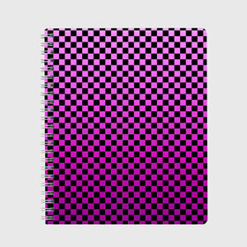 Тетрадь с принтом Checkerboard Color в Екатеринбурге, 100% бумага | 48 листов, плотность листов — 60 г/м2, плотность картонной обложки — 250 г/м2. Листы скреплены сбоку удобной пружинной спиралью. Уголки страниц и обложки скругленные. Цвет линий — светло-серый
 | checkerboard | gradient | бойчик | в клетку | в клеточку | градиент | клетка | музыка | орнамент | френдзона | шахматная доска | шашки