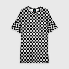 Детское платье 3D с принтом Checkerboard Color  в Екатеринбурге, 100% полиэстер | прямой силуэт, чуть расширенный к низу. Круглая горловина, на рукавах — воланы | checkerboard | gradient | бойчик | в клетку | в клеточку | градиент | клетка | музыка | орнамент | френдзона | шахматная доска | шашки
