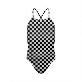 Детский купальник 3D с принтом Checkerboard Color в Екатеринбурге, Полиэстер 85%, Спандекс 15% | Слитный крой, подклад по переду изделия, узкие бретели | checkerboard | gradient | бойчик | в клетку | в клеточку | градиент | клетка | музыка | орнамент | френдзона | шахматная доска | шашки
