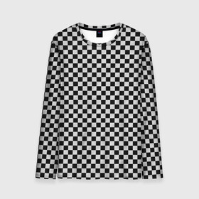 Мужской лонгслив 3D с принтом Checkerboard Color  в Екатеринбурге, 100% полиэстер | длинные рукава, круглый вырез горловины, полуприлегающий силуэт | checkerboard | gradient | бойчик | в клетку | в клеточку | градиент | клетка | музыка | орнамент | френдзона | шахматная доска | шашки