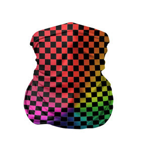 Бандана-труба 3D с принтом Checkerboard Color  в Екатеринбурге, 100% полиэстер, ткань с особыми свойствами — Activecool | плотность 150‒180 г/м2; хорошо тянется, но сохраняет форму | checkerboard | gradient | бойчик | в клетку | в клеточку | градиент | клетка | музыка | орнамент | френдзона | шахматная доска | шашки
