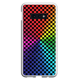 Чехол для Samsung S10E с принтом Checkerboard Color в Екатеринбурге, Силикон | Область печати: задняя сторона чехла, без боковых панелей | checkerboard | gradient | бойчик | в клетку | в клеточку | градиент | клетка | музыка | орнамент | френдзона | шахматная доска | шашки